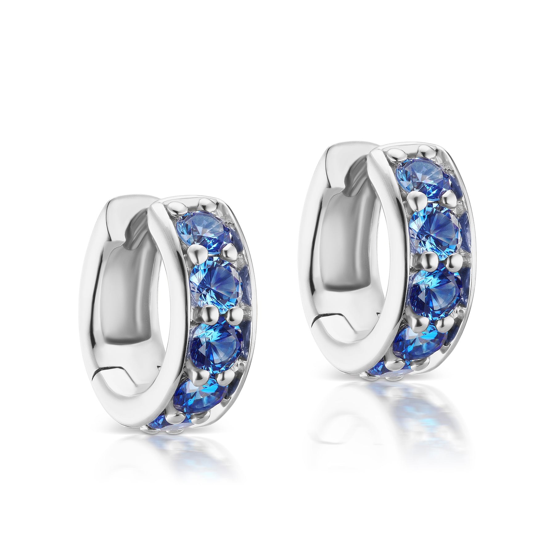 Jane Taylor Petite Chubby Hoops w/ Blue Sapphire