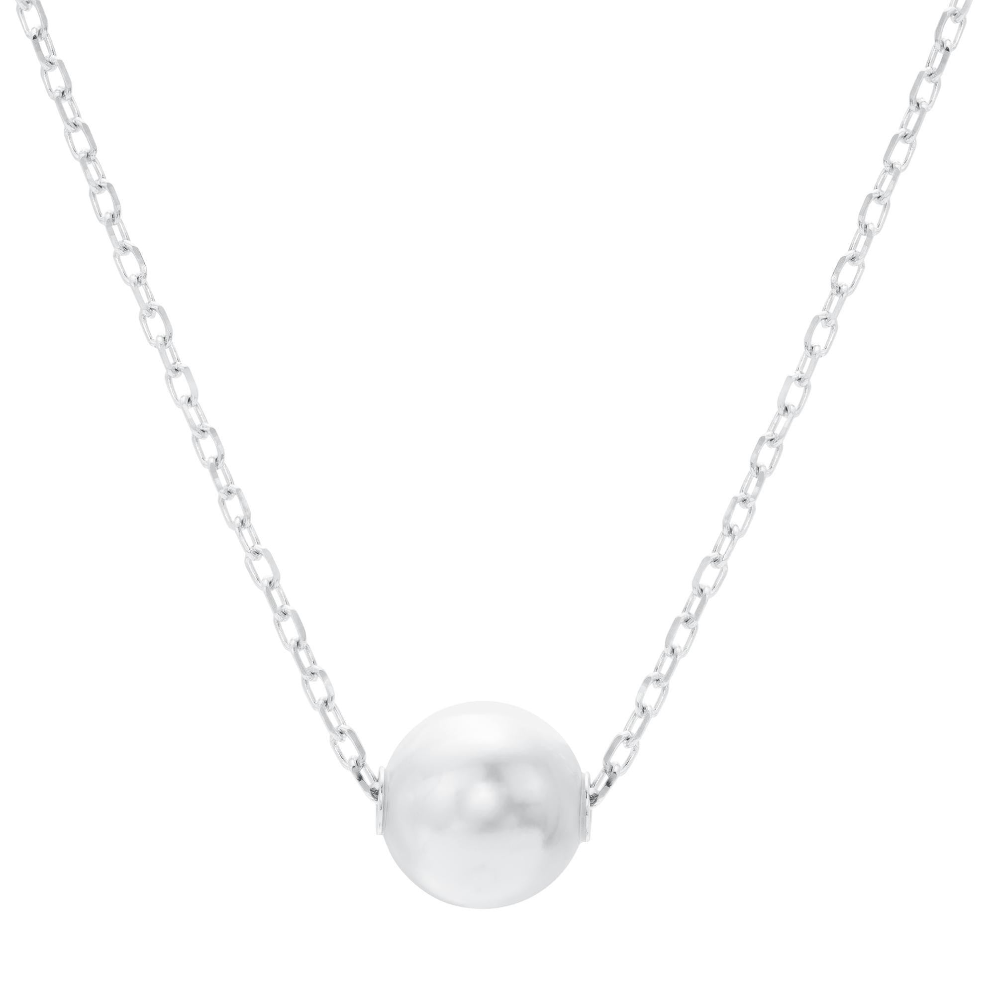 single pearl necklace white gold