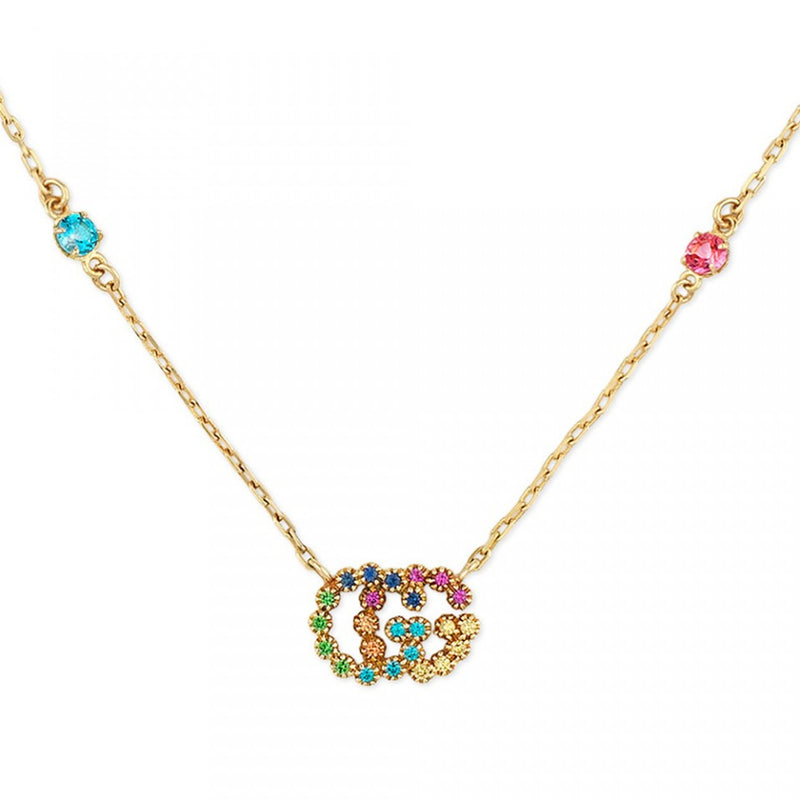 Gucci Rainbow Running G Necklace 