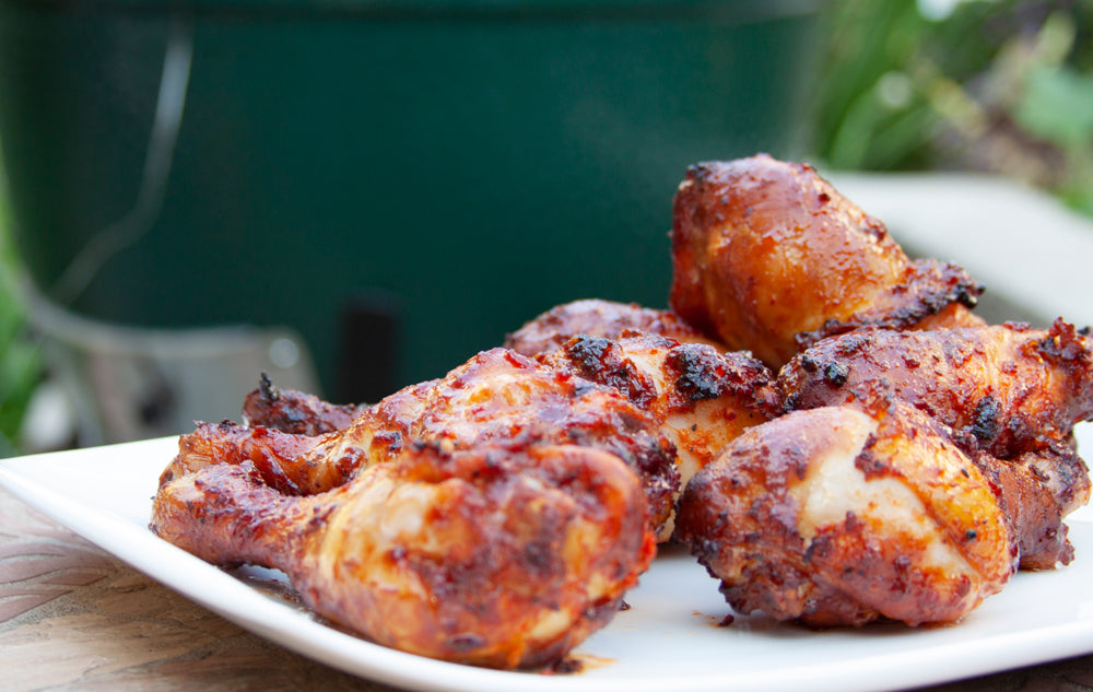 Grilled chicken wings made with jam barbecue sauce