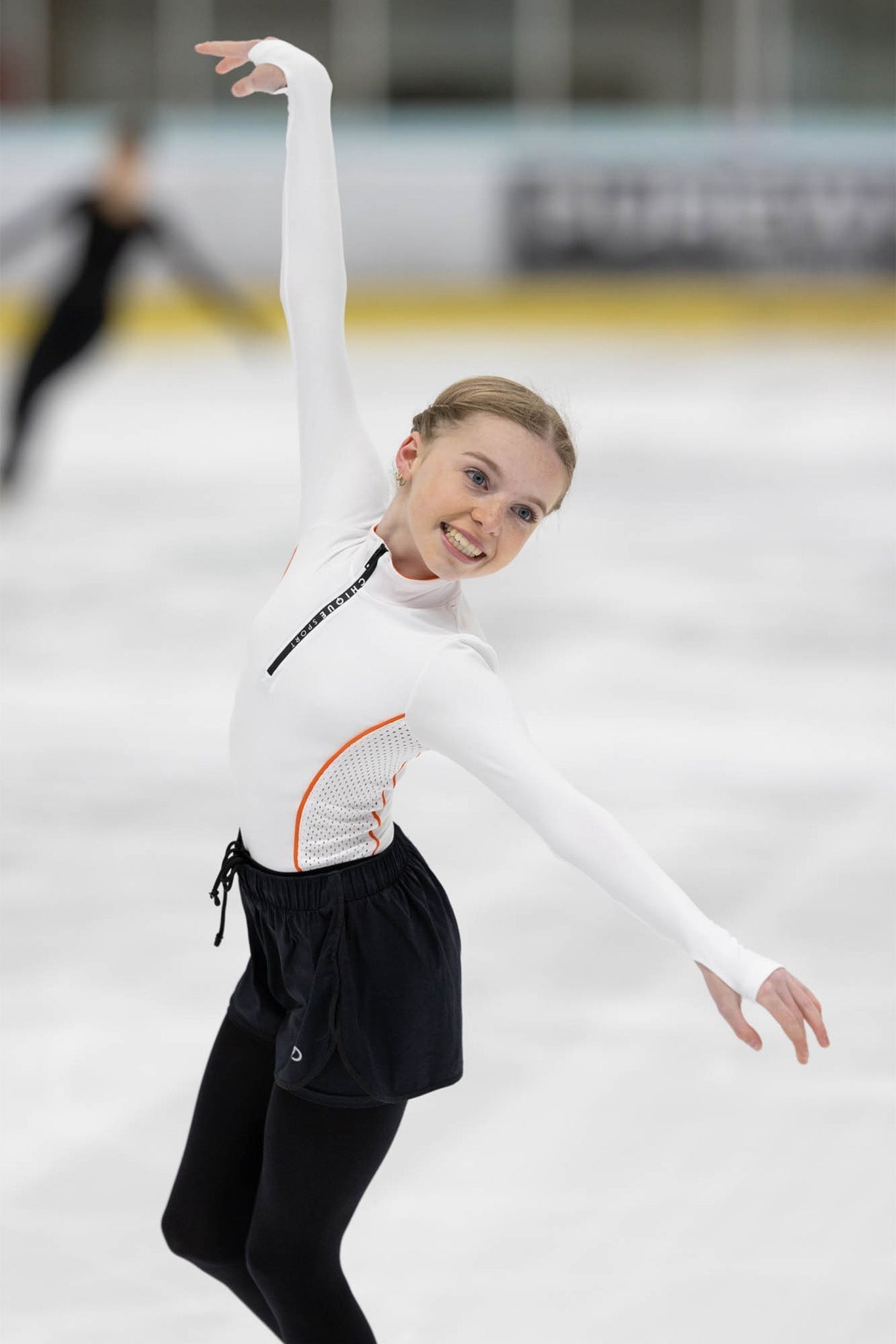 Girl's Mesh Figure Skating Leggings in Pink