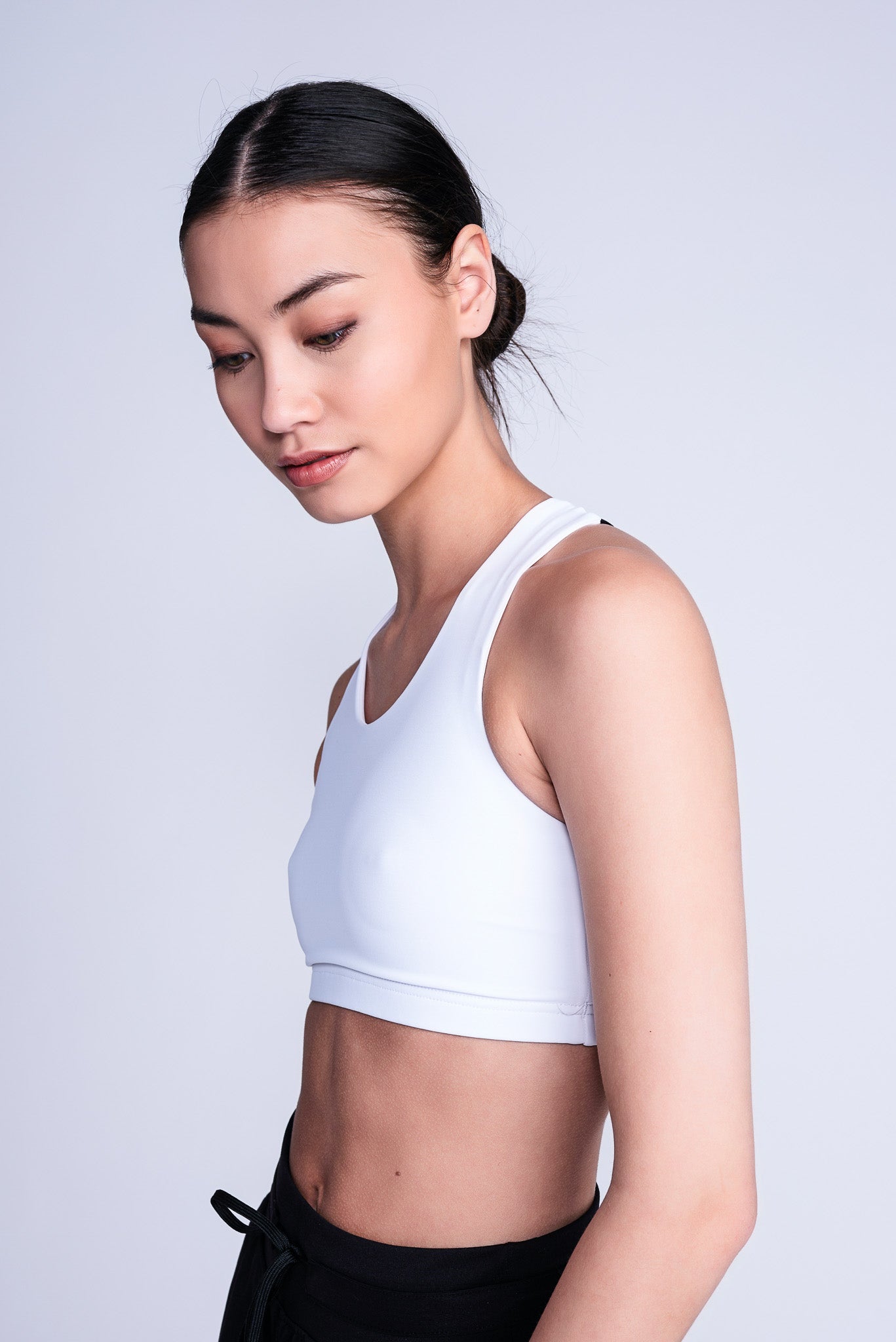 White Sparkle Sweet Scoop Sports Bra