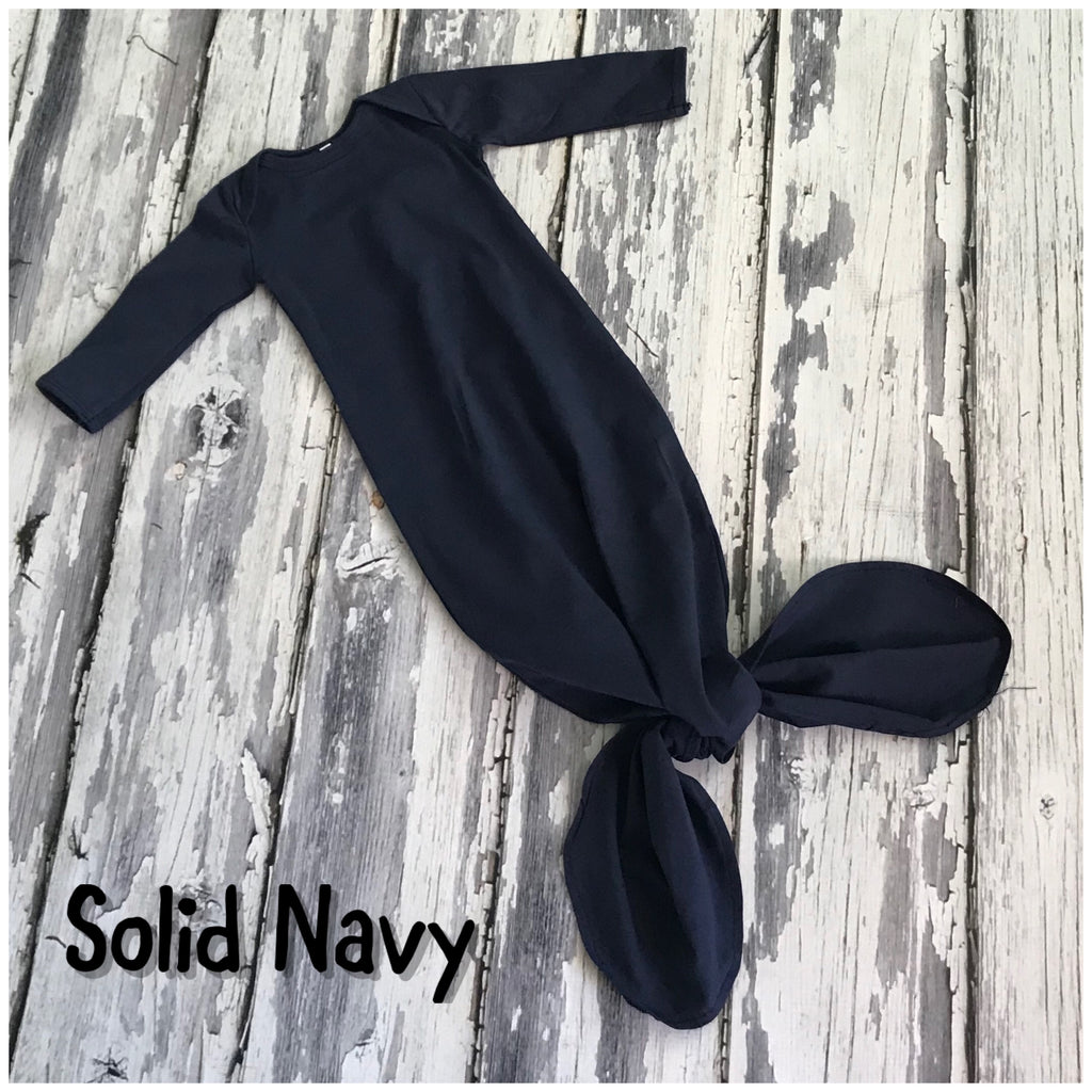 black knotted baby gown