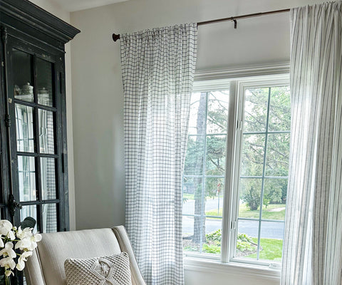 White linen shower curtain - Curtains for sunroom - Outside curtains - Linen cloth white - Shower curtains linen. Stylish and versatile options for your home decor needs. Click link in bio to shop now!