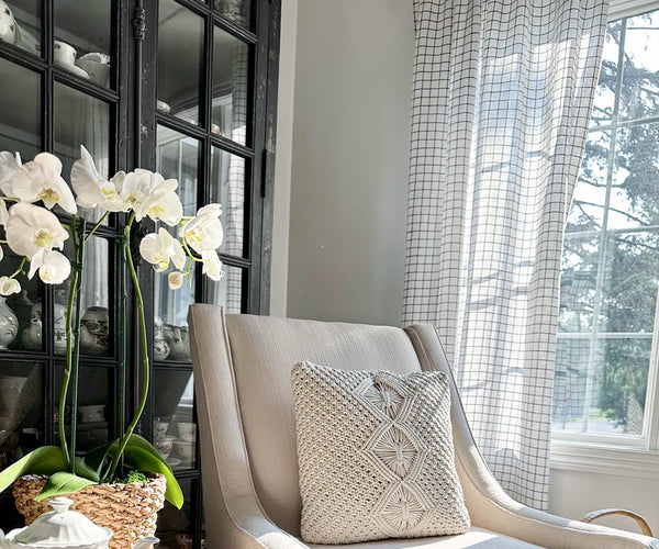 checkered curtains