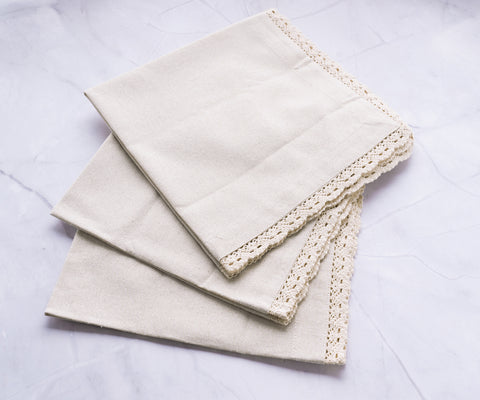 These 100% Cotton Hemstitch Napkins, presented in a set of 6 at 20x20 inches, exude a luxurious charm that makes them an ideal choice for weddings and formal dinner parties. Elevate your table setting with their timeless elegance and classic design adorned with a delicate lace edge, creating an atmosphere of sophistication that perfectly complements memorable occasions.