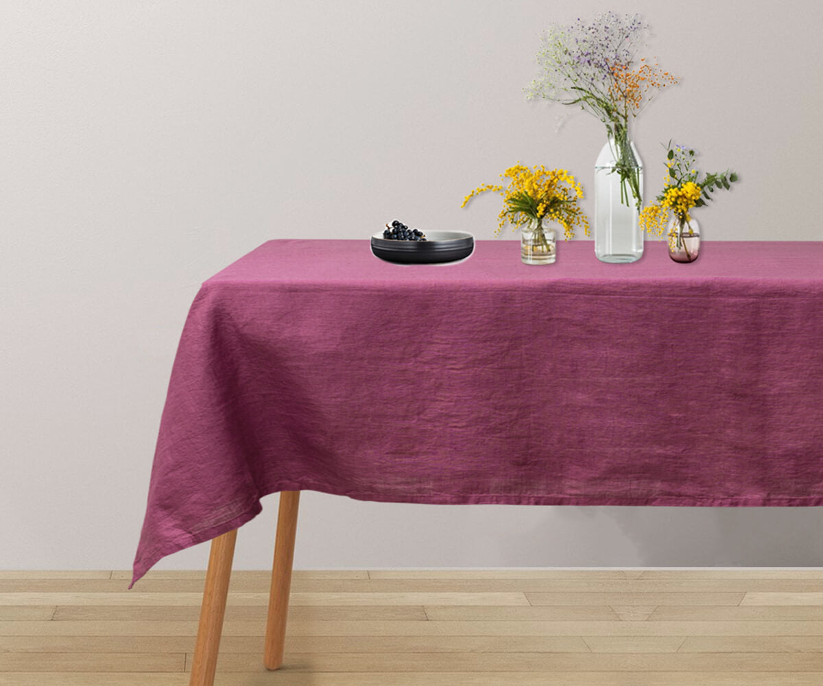 Plain Linen Rectangle Tablecloth