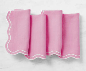 Pink Cloth Napkins Set of 12 - All Cotton and Linen