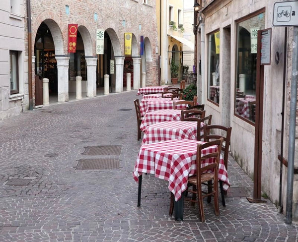 white-and-red-tablecloth