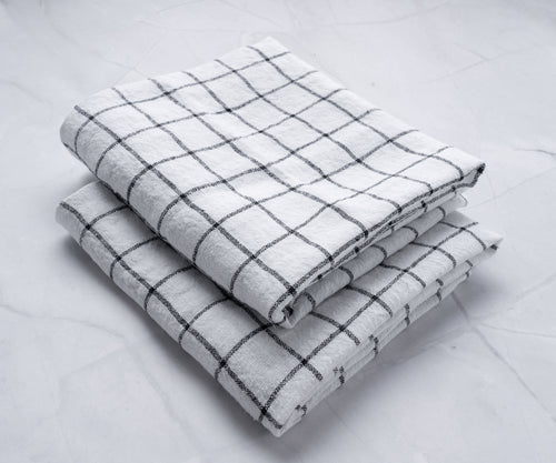Linen Tea Towel Set, Linen Kitchen Towels Beige White Check, Gingham. Pure  Linen Dish Towel, Dishcloth. Christmas Gifts 