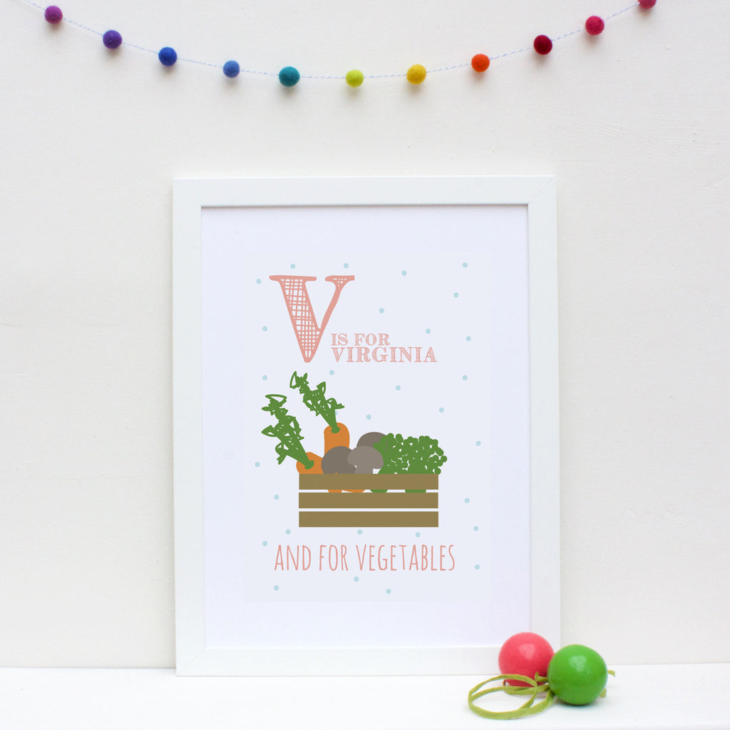 Vegetable Personalised Alphabet Name Print Hope Rainbows