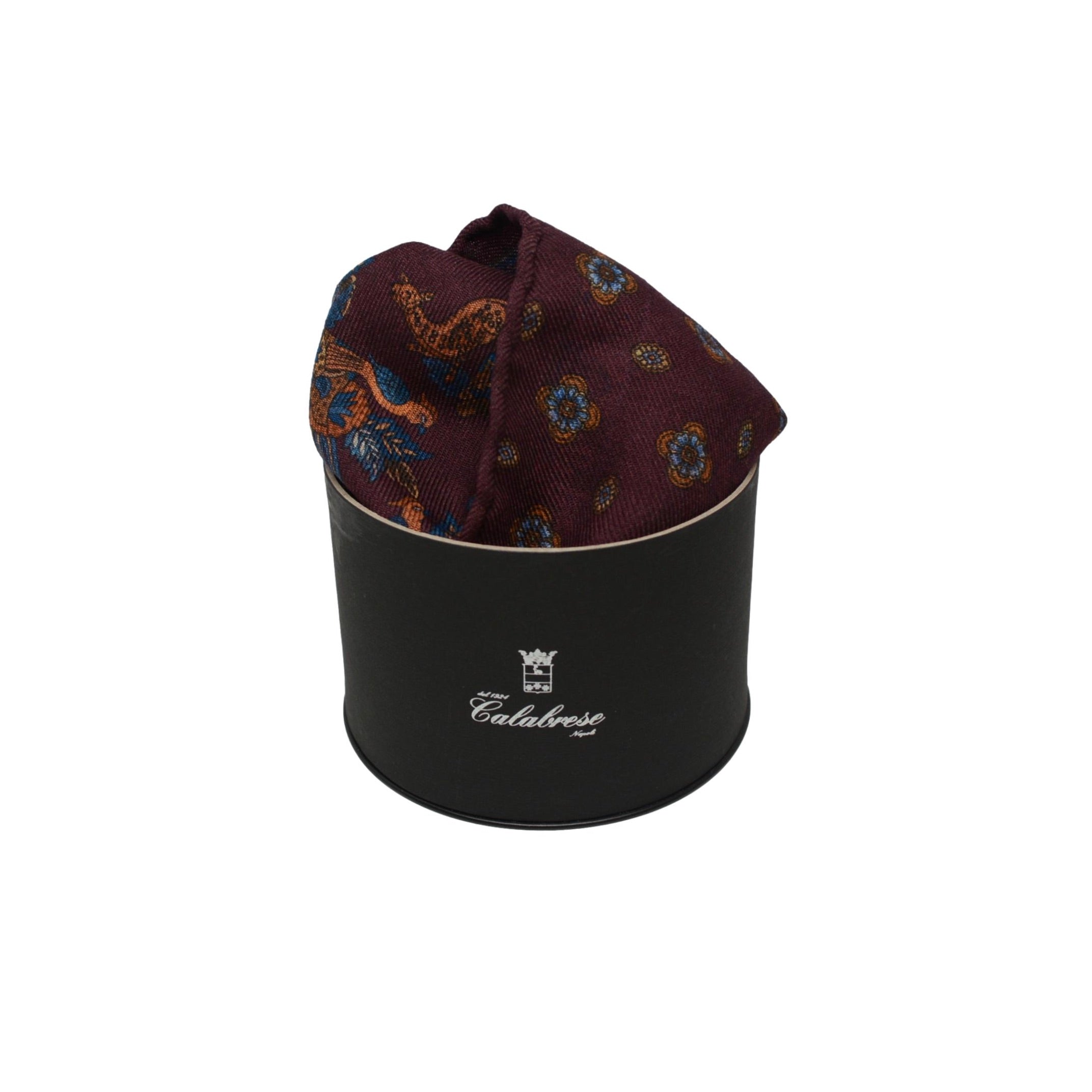 CALABRESE 1924 - POCKET SQUARE - MERLOT DEER