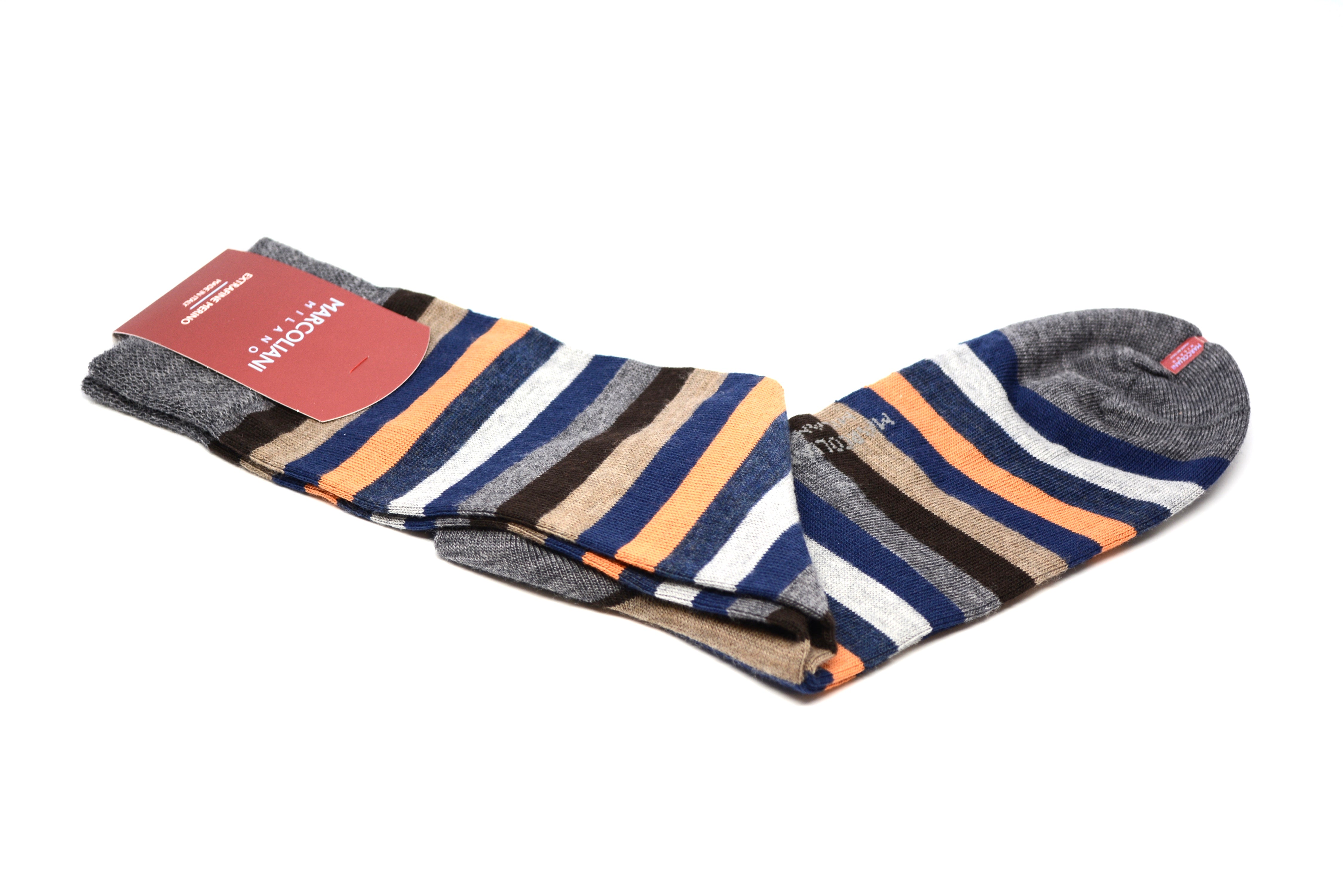 MARCOLIANI - MERINO RAINBOW STRIPE - BLUE / ORANGE