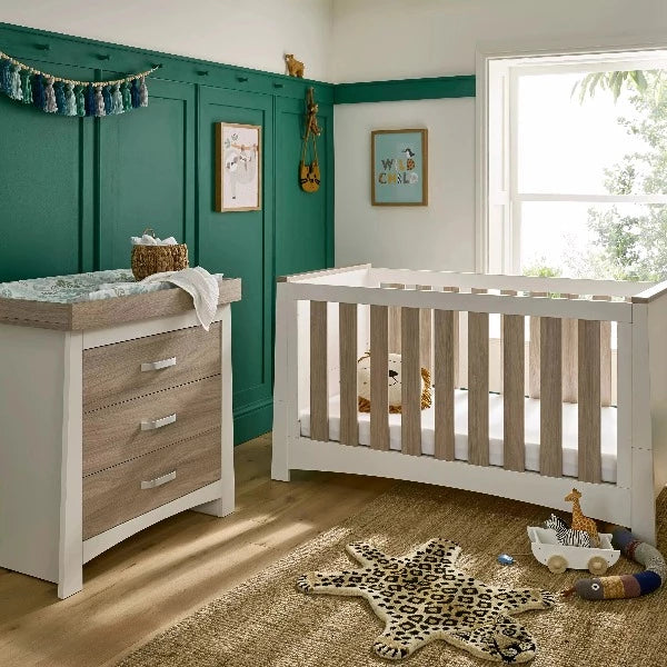 CuddleCo Ada 2 Piece Nursery Furniture Set - White & Ash - Scandiborn product image