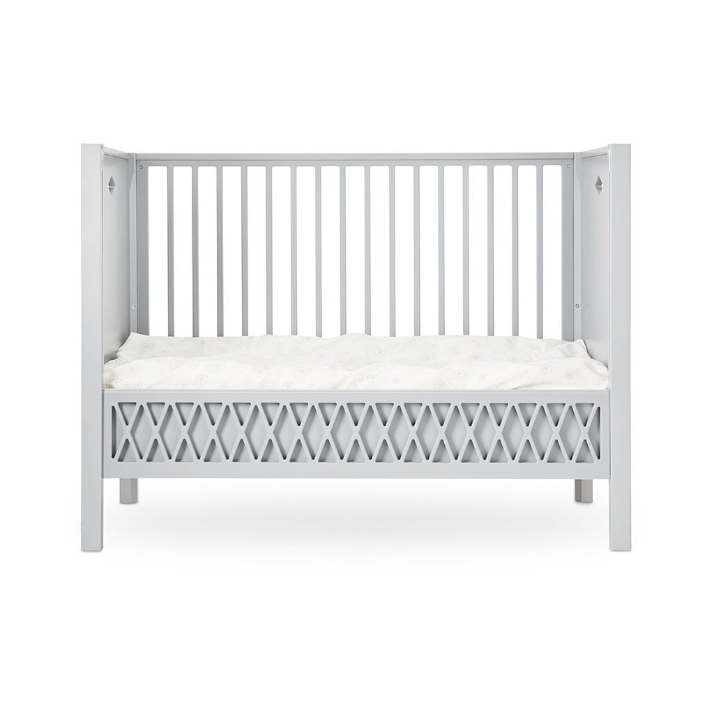 Cam Cam Harlequin Baby Cot Bed in Grey 60 x 120cm (Closed Ends) - Scandibørn