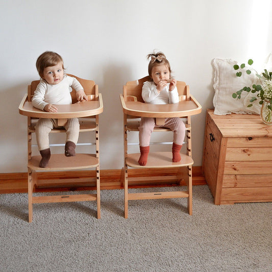 Childhome Lambda 3 High Chair + Tray Cover - Natural