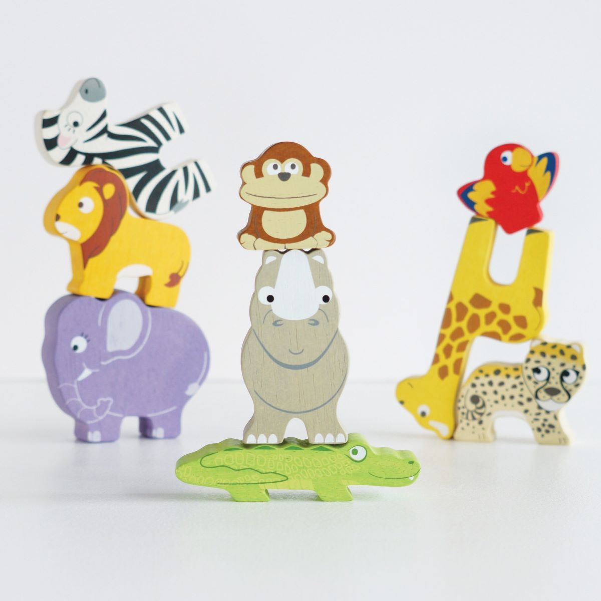 wooden animal stacking toy