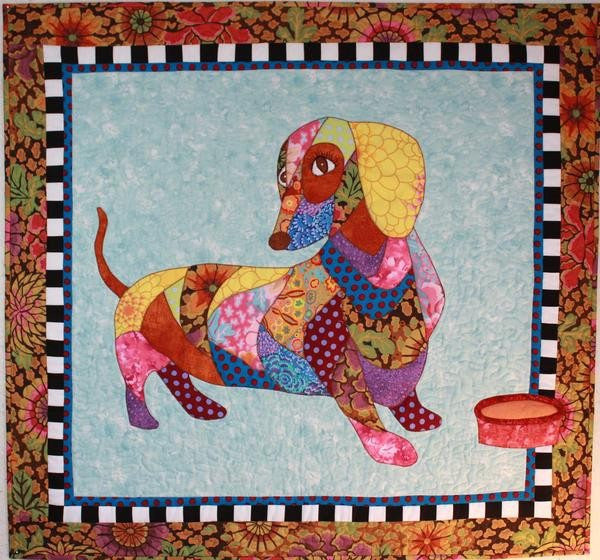 BJ Designs & Patterns Dagwood the Dachshund Wiener Dog Applique Quilt