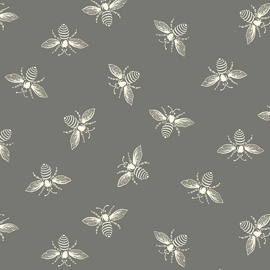 Andover Fabrics French Bee Pewter Cotton Fabric A-9084-C1