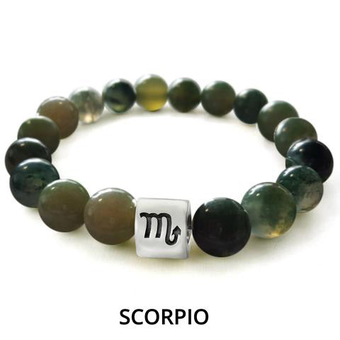 Green Marble Zodiac Charm Bracelet