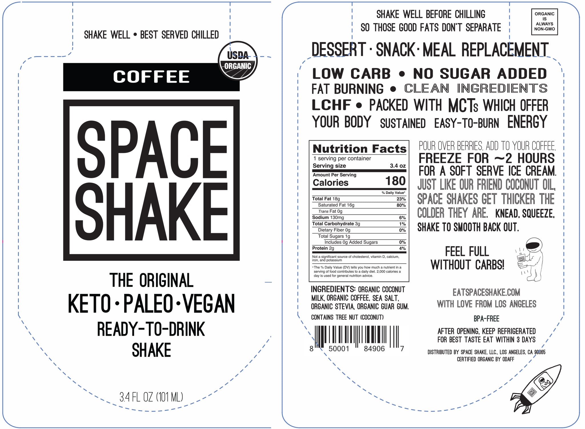 Coffee SPACE SHAKE Nutrition & Ingredients