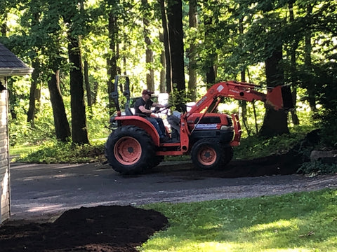 Moving mulch with tractor