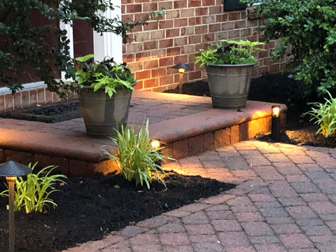 landscape lighting at front step