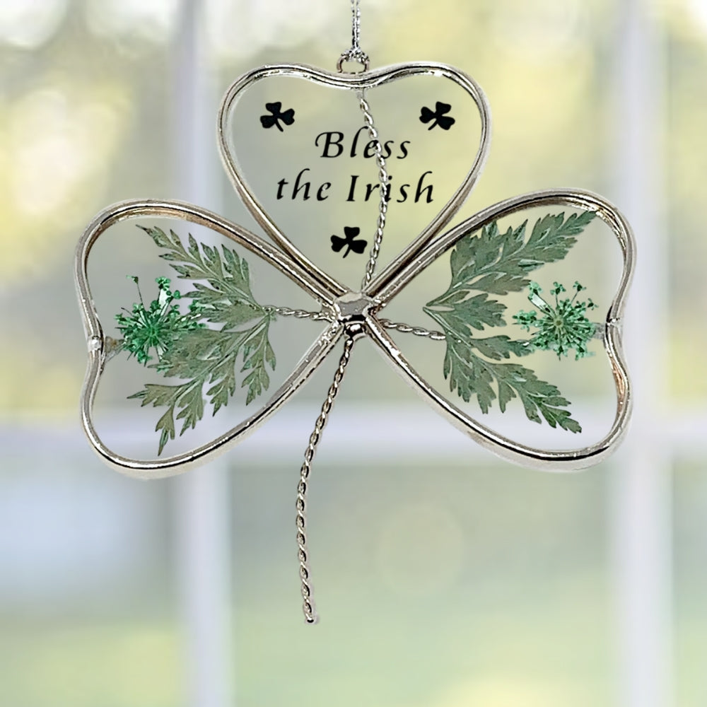 Shamrock - Garden Suncatcher - Pressed Flowers Inside a ...