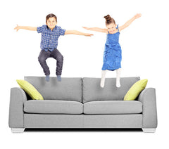Autism kids jump on couch