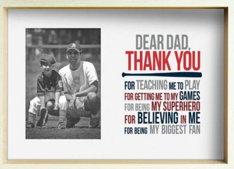 Dear Dad Baseball Frame