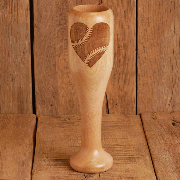 Image of Baseball Bat Wined Up Heart with Laces | Dugout Mugs