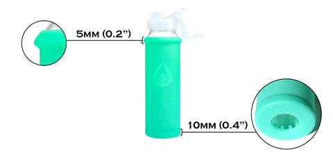 Glass Water Bottle with super thick silicone sleeve; straw or flip lid –  EAF Products