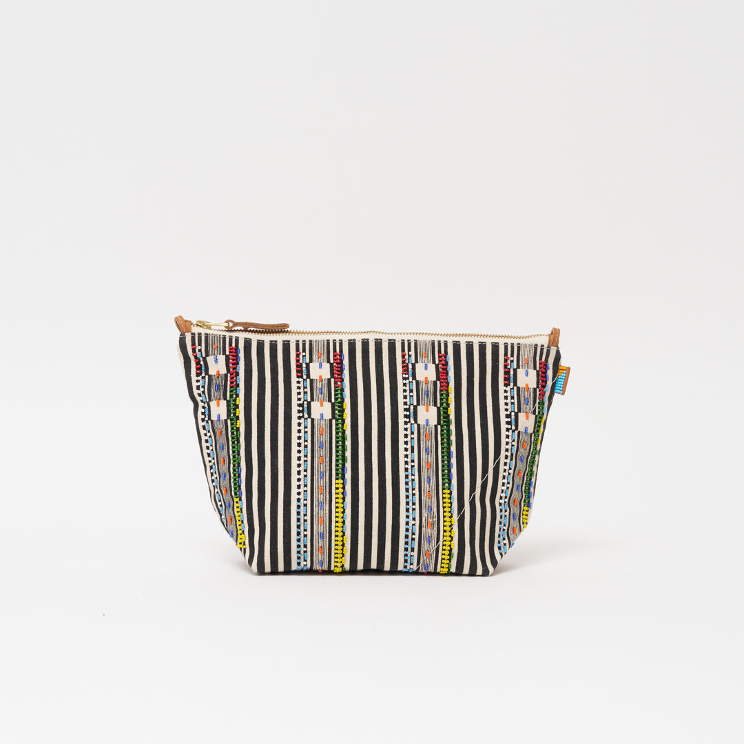 Image of XLarge Convertible Pouch - Black Beaded Stripe