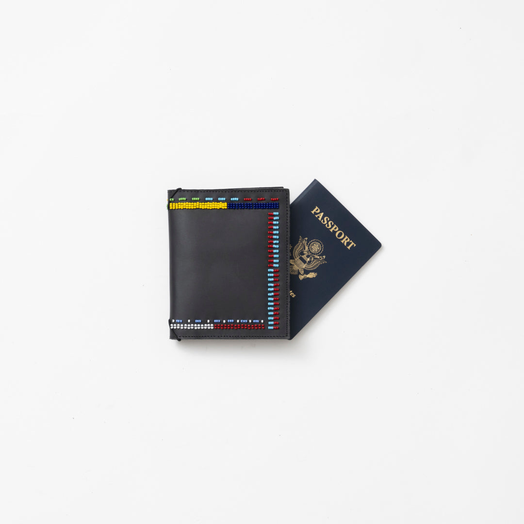 Image of Beaded Leather Passport Cover