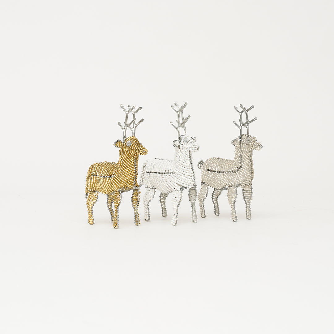 Image of Beaded Reindeer Table Set