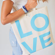 Canvas Tote Bag - Blue LOVE