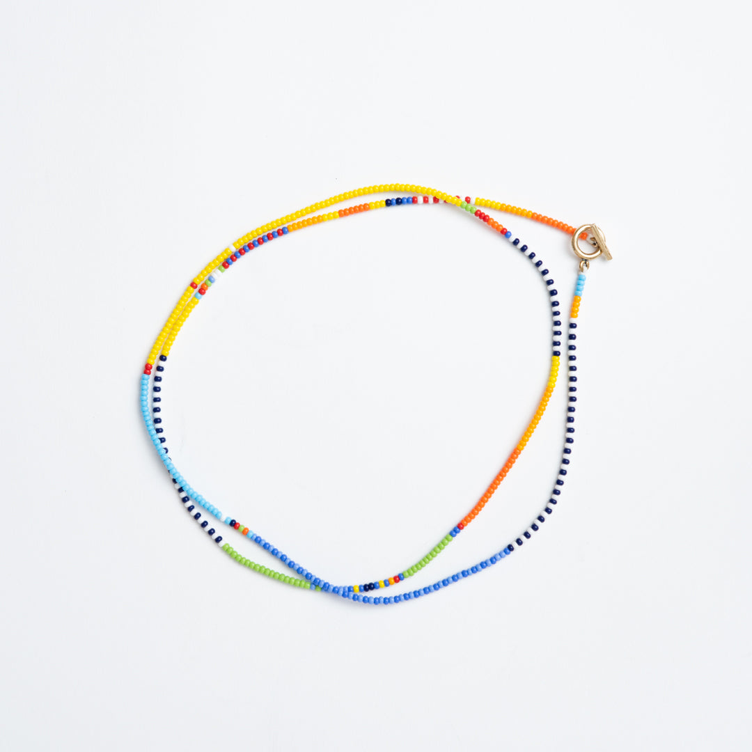 Image of SAMPLE SALE: Long Wrap Necklace - Multi Stripe