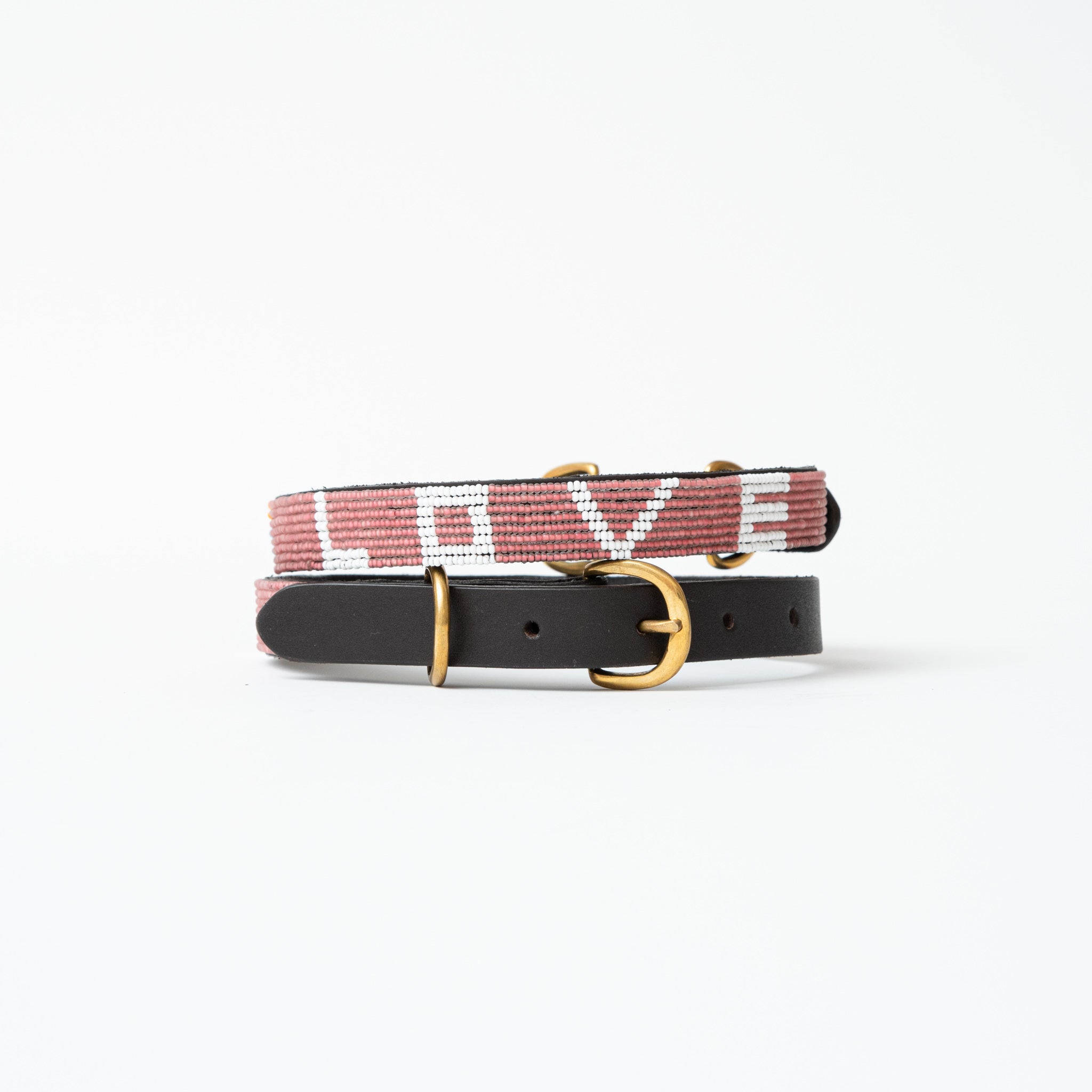 Image of SAMPLE SALE: LOVE Dog Collar - Pink/White