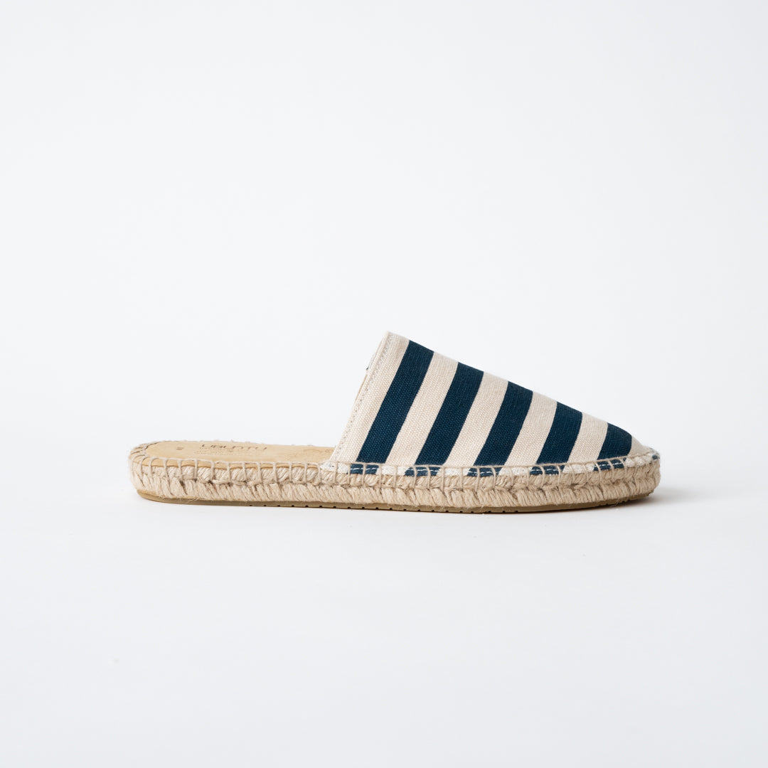 Image of FINAL SALE: Striped Canvas Mule - Navy