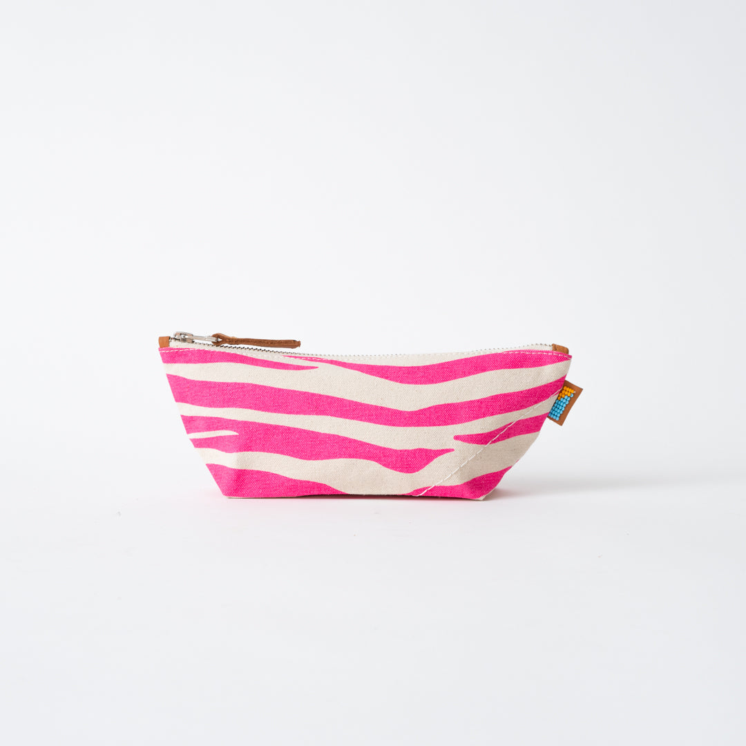 Image of SAMPLE SALE: Small Zebra Pouch - Neon Pink