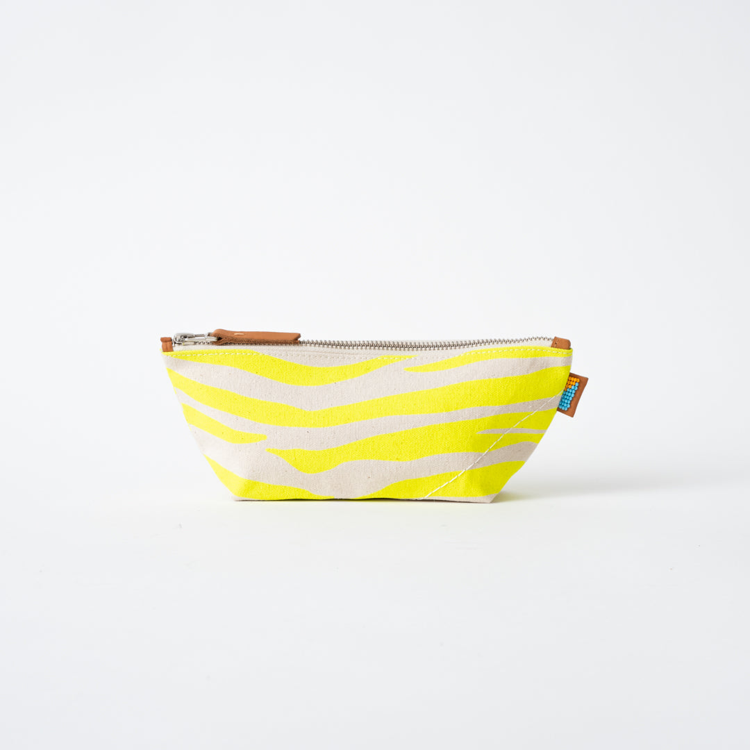 Image of Small Zebra Pouch -  Neon Yellow