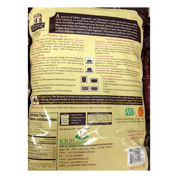 India Gate Classic Basmati Rice 10LB | QualityGrocers.com