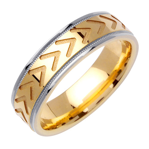 14K or 18K White and Yellow Gold Celtic Center Ring