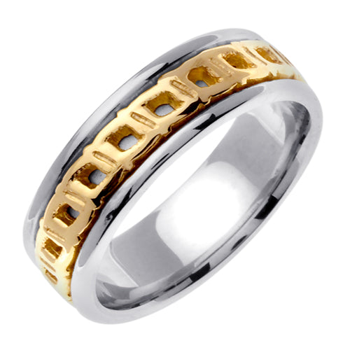 14K or 18K White and Yellow Gold Celtic Ring