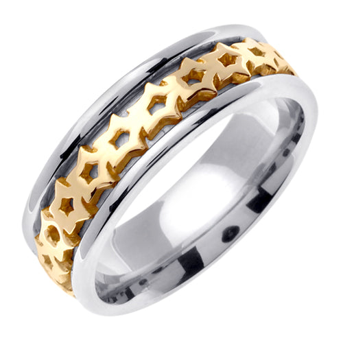 14K or 18K White and Yellow Gold Celtic Ring