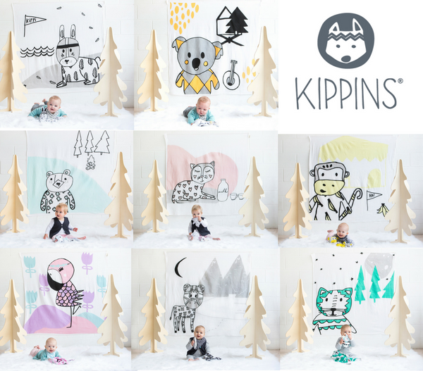 Kippins range of muslin wrap designs