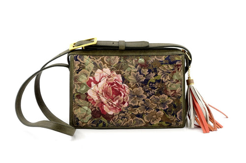 Hand-Painted Leather Cross Body Bag - Flowers – Bethan Clayton Designs