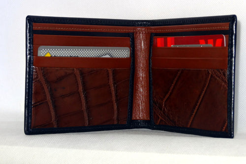 Brown Bifold Ostrich Leather Wallet