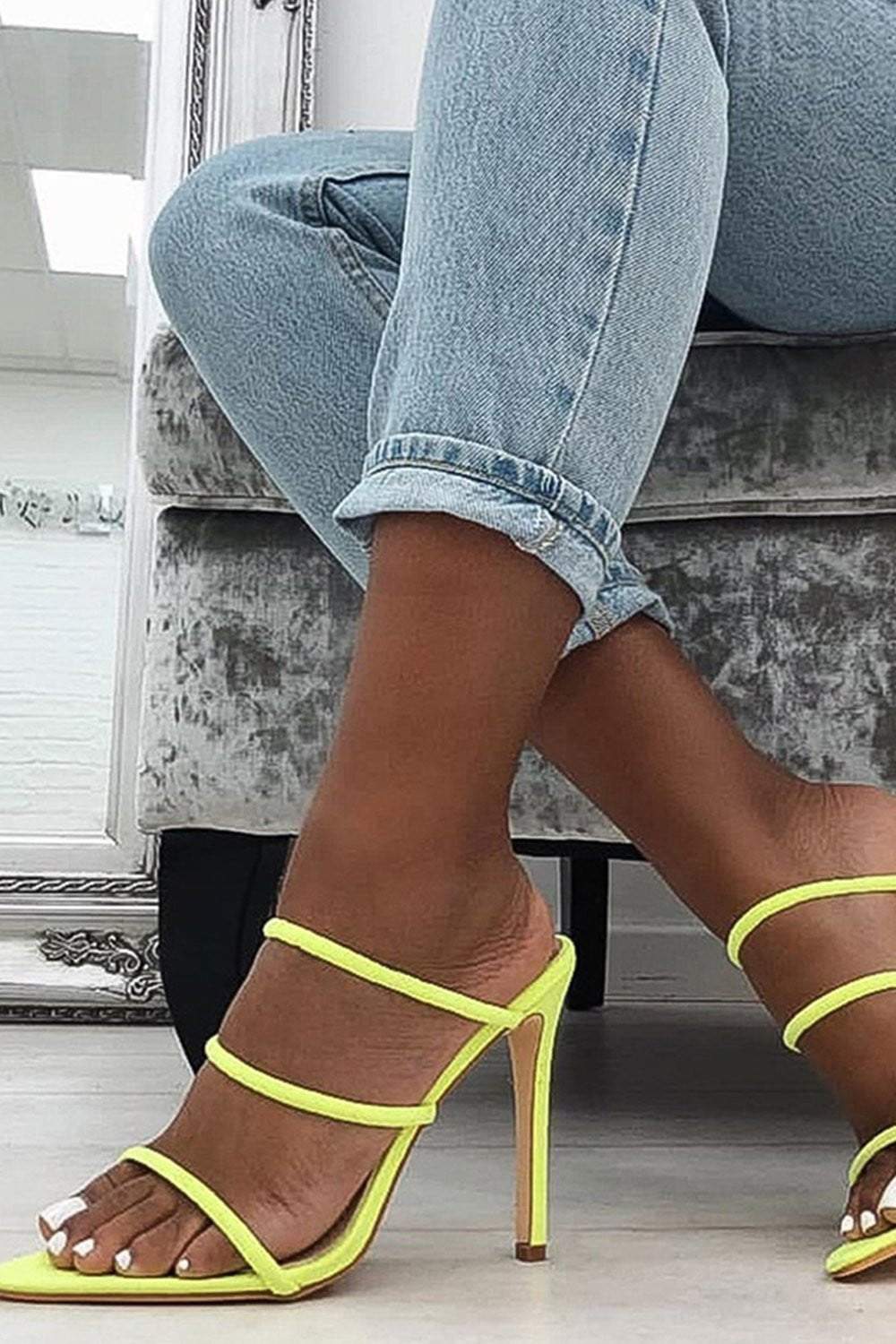 yellow mules heels