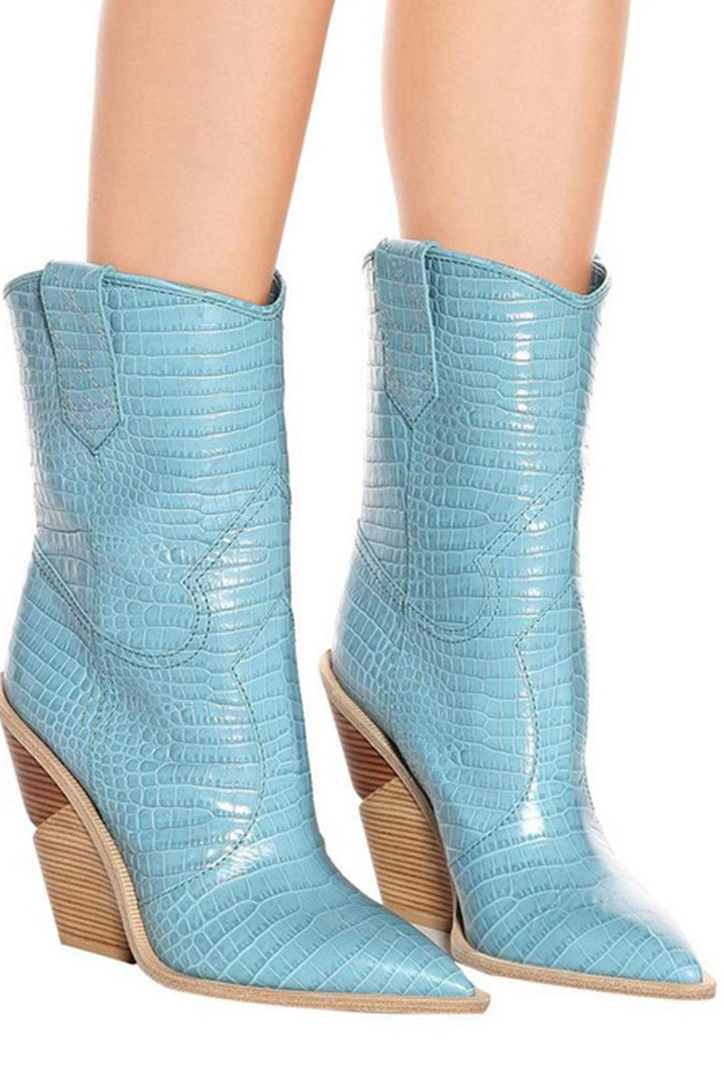 blue croc boots